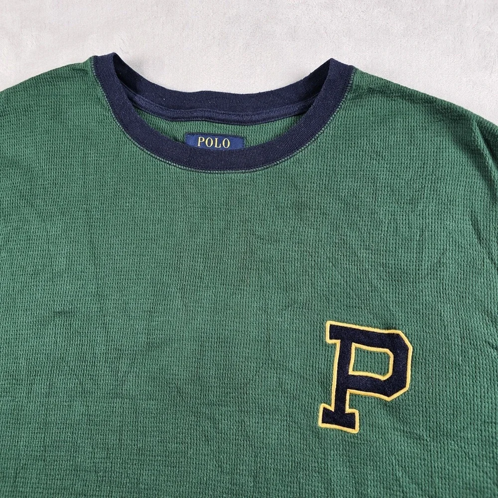 Polo Ralph Lauren Waffle Shirt Mens XXL Pajama Sleepwear Thermal Embroidered LS